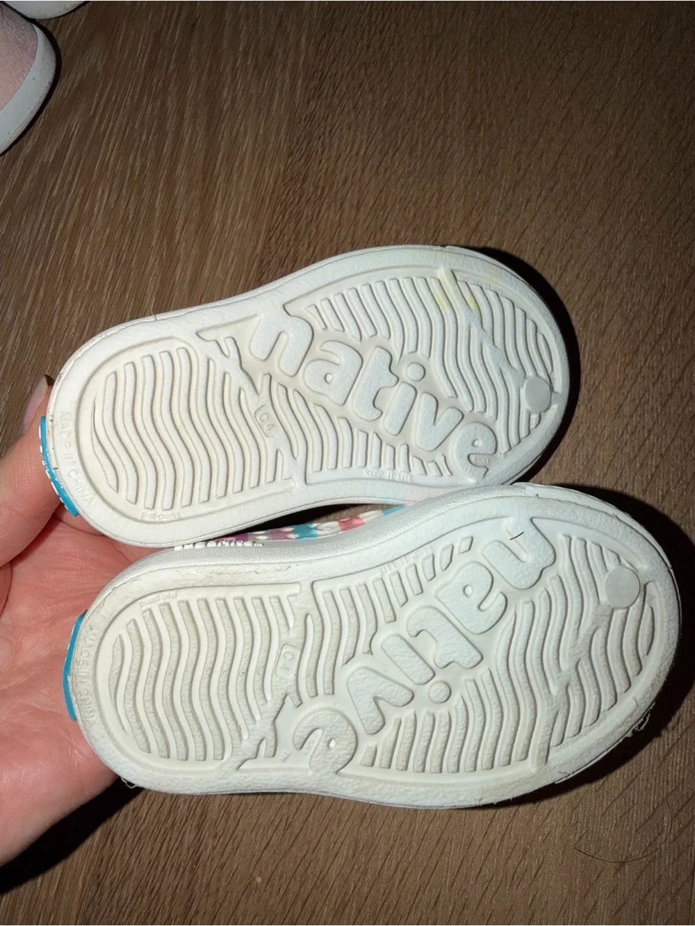 Native Shoes Kids Striped Water Shoe in Pink, Blue & White